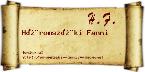 Háromszéki Fanni névjegykártya